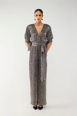 Gunmetal Wrap Jumpsuit