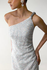 Iridescent One-Shoulder Gown