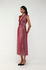 Midnight Mirror Sheath Dress - Red