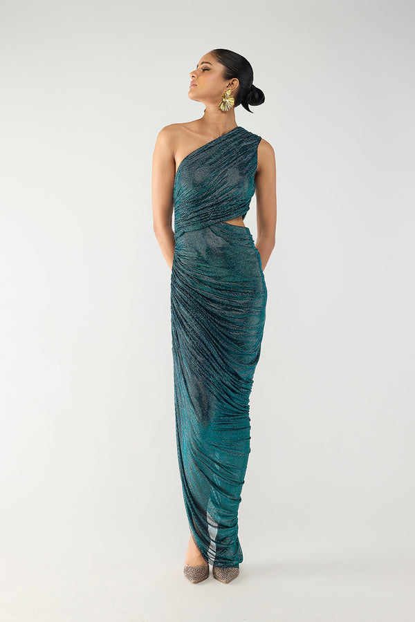One-Shoulder Dress - Cerulean