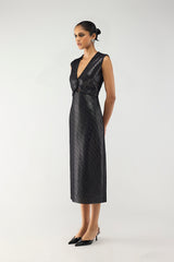 Midnight Mirror Sheath Dress - Black