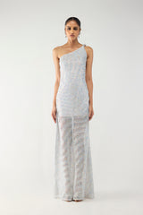 Iridescent One-Shoulder Gown