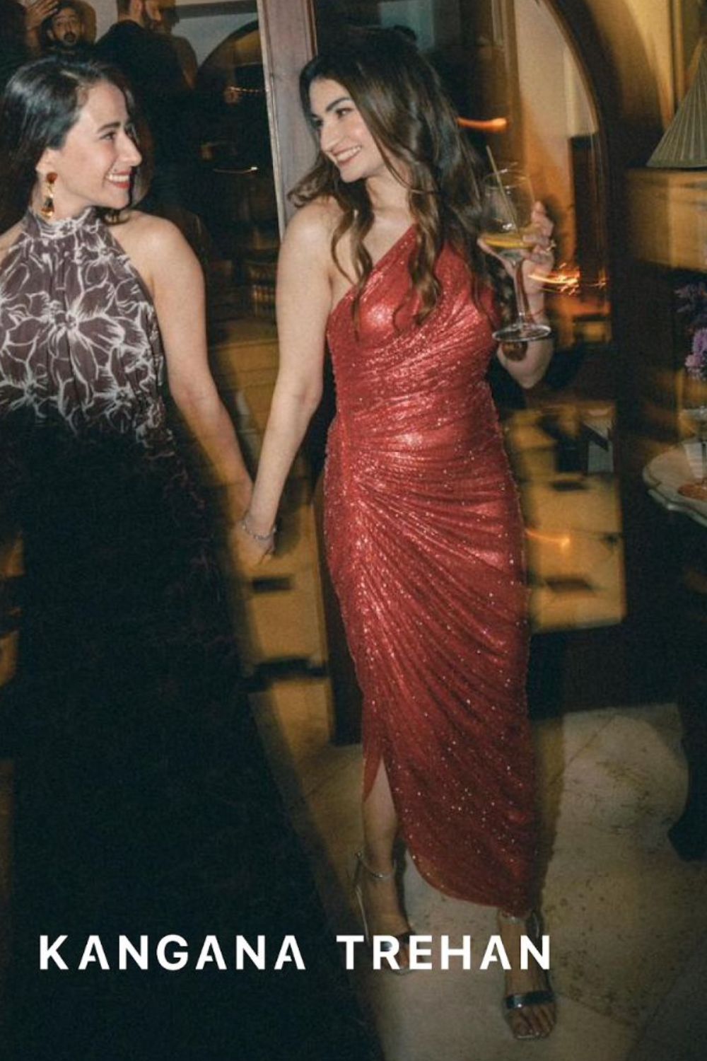 Meher Chopra In Our Crimson One-Shoulder Gown