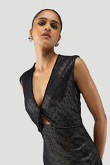 Midnight Mirror Sheath Dress - Black