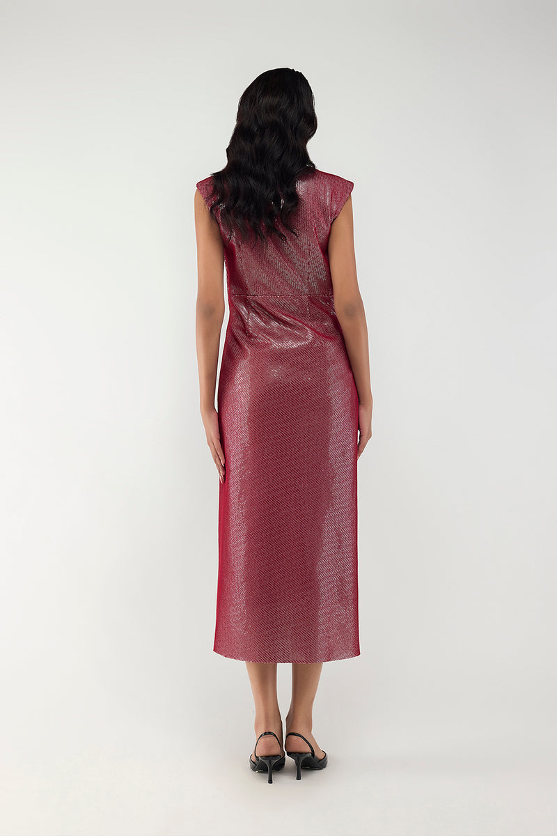 Midnight Mirror Sheath Dress - Red