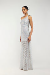 Iridescent One-Shoulder Gown