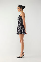 Ikat One-Shoulder Mini Dress