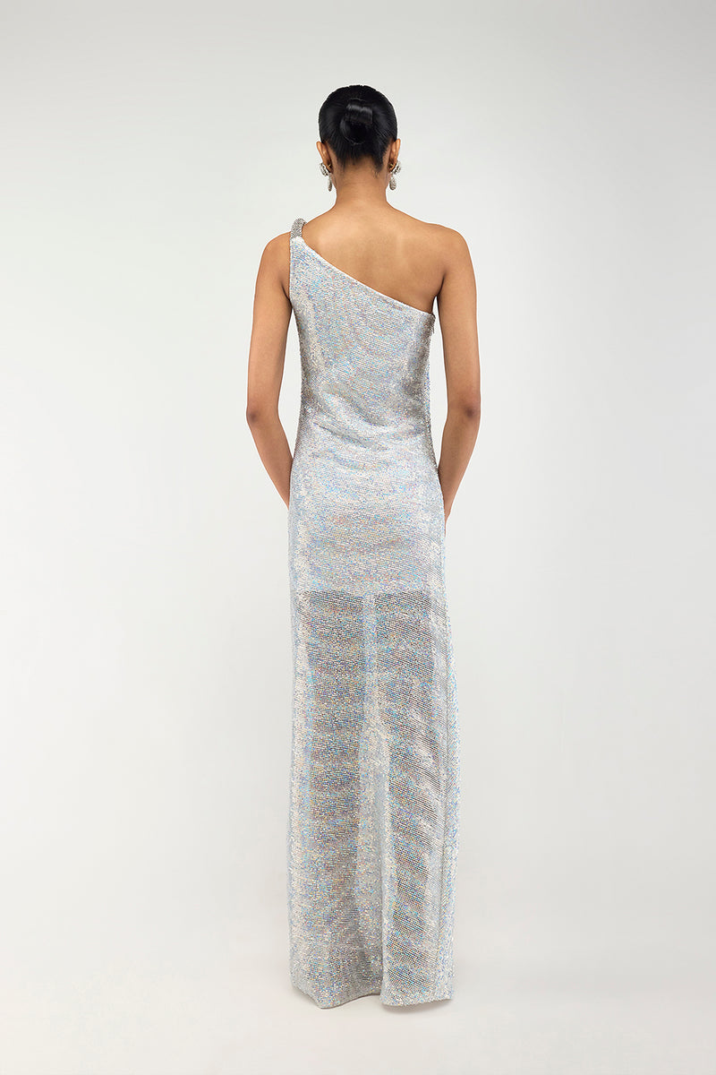 Iridescent One-Shoulder Gown