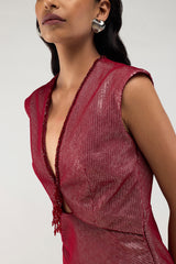 Midnight Mirror Sheath Dress - Red