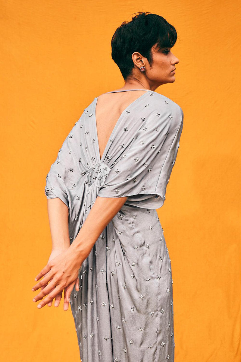 grey kaftan dress Drawstring Kaftan in Grey Tiles