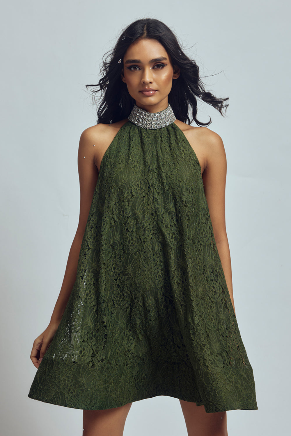 Olive Chantilly Dress