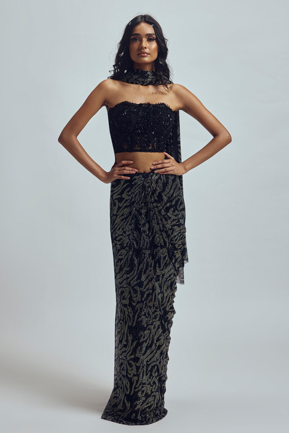 Noir Gilded Sari