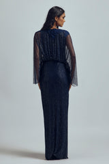 Midnight Blue Swarovski Kaftan