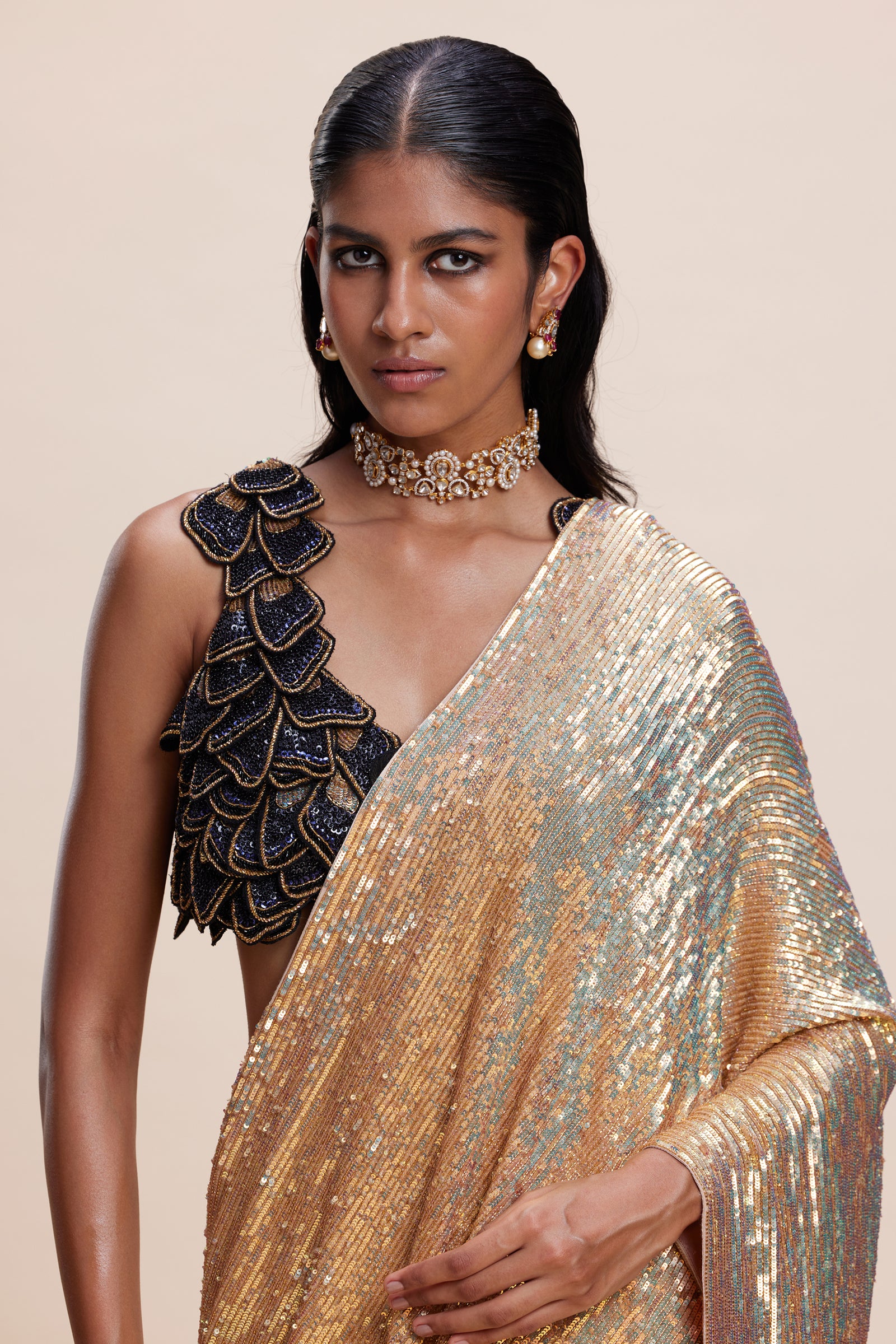 Gold Sequin Saree – Kangana Trehan