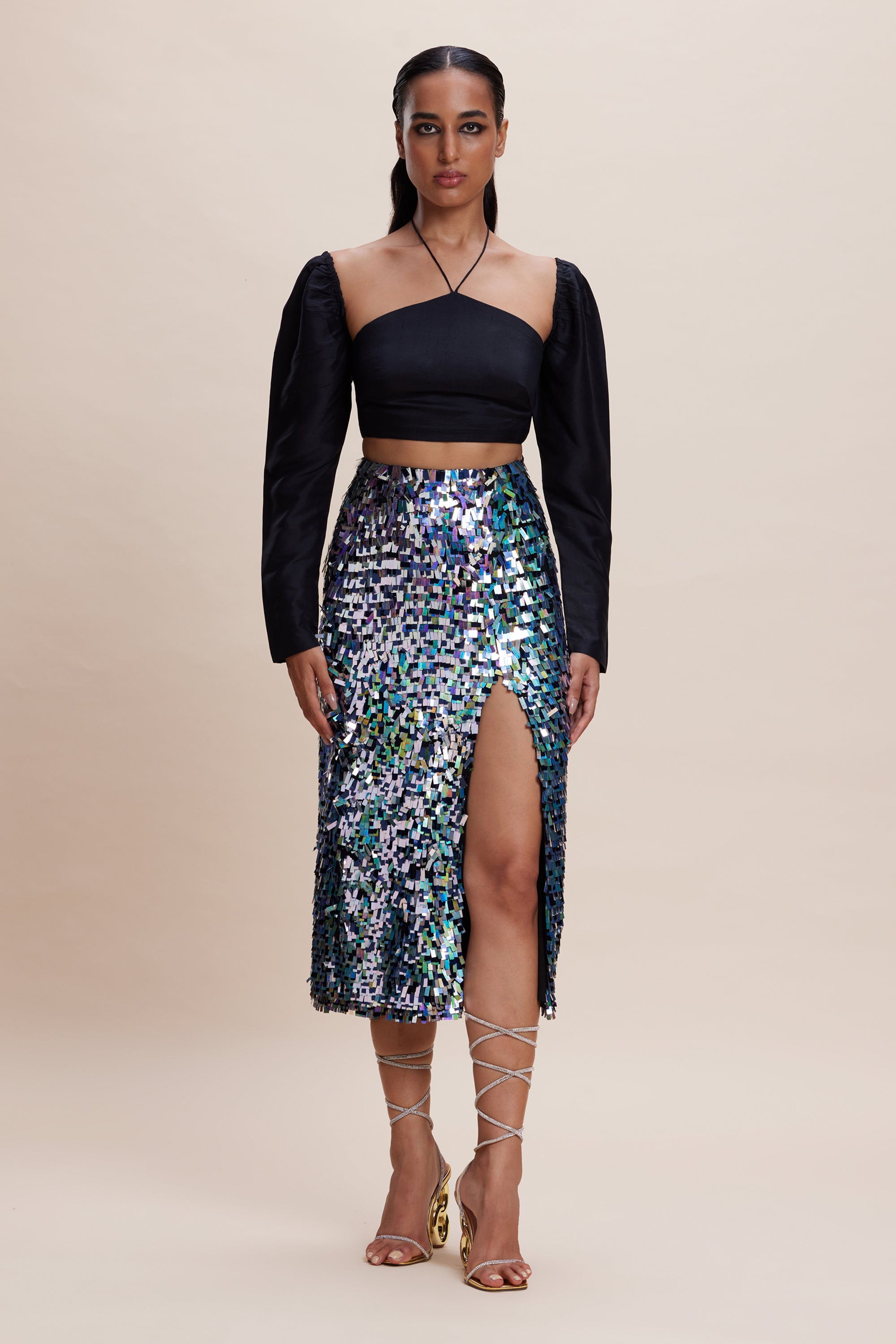 Blingy Slit Skirt