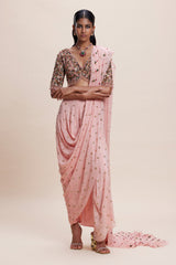 Pink Drape Saree