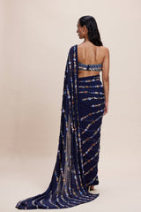 Midnight Blue Embellished Saree