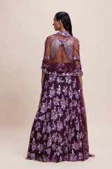 Purple Embellished Lehenga