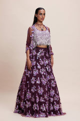 Purple Embellished Lehenga