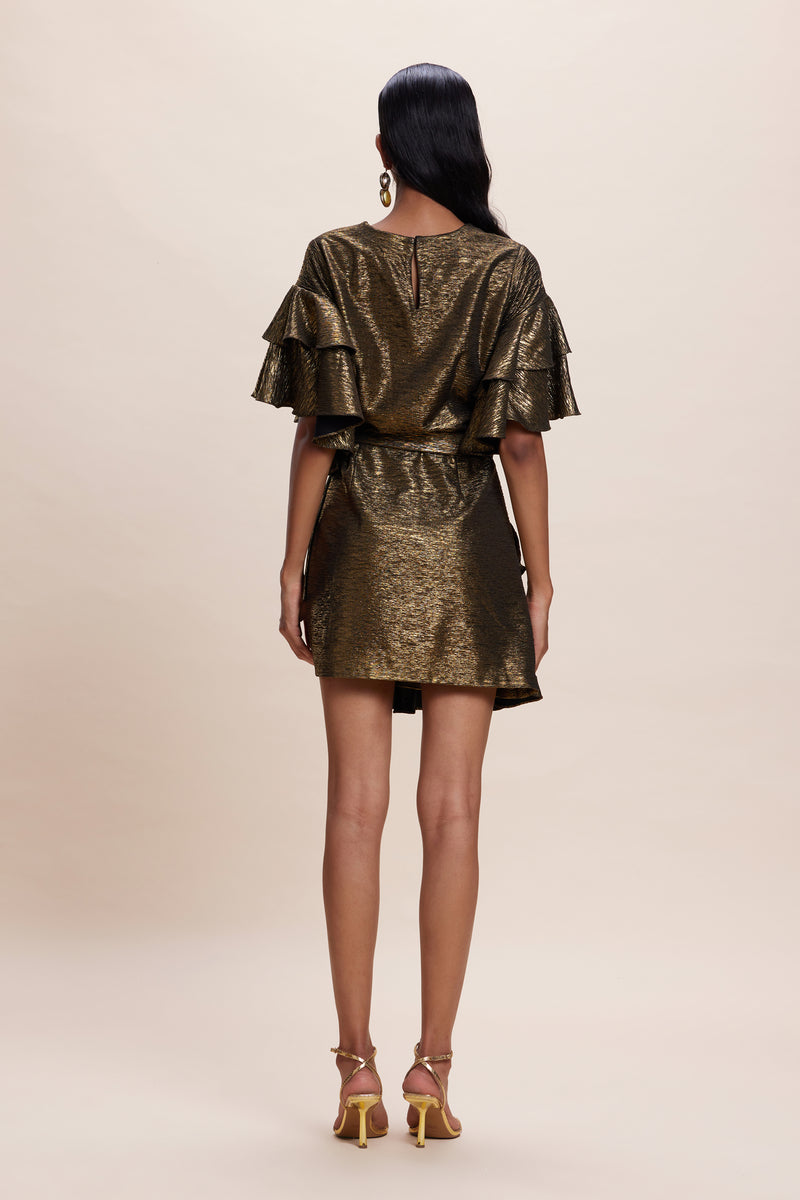 Golden Ruffle Golden Ruffle Dress – Kangana Trehan