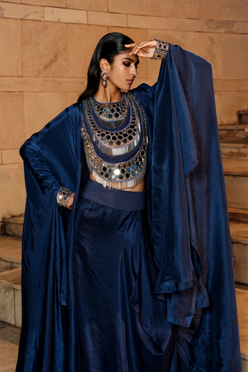 Midnight Blue Cape Set