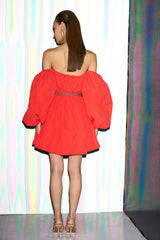 Scarlet Balloon Sleeve Dress