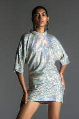 Metallic Jersey Rainbow Dress