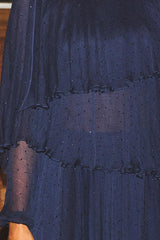 Midnight Blue Layered Embellished Dress