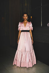 Powder Pink Belted Gown